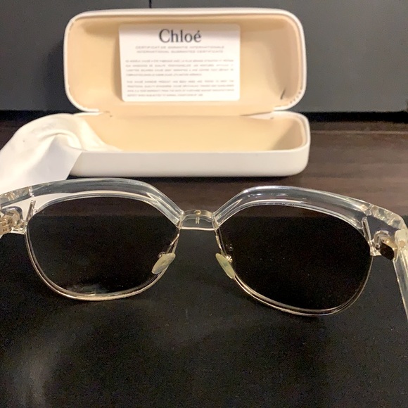 Chloe Clear Frame Designer Sunglasses & Case main image 7
